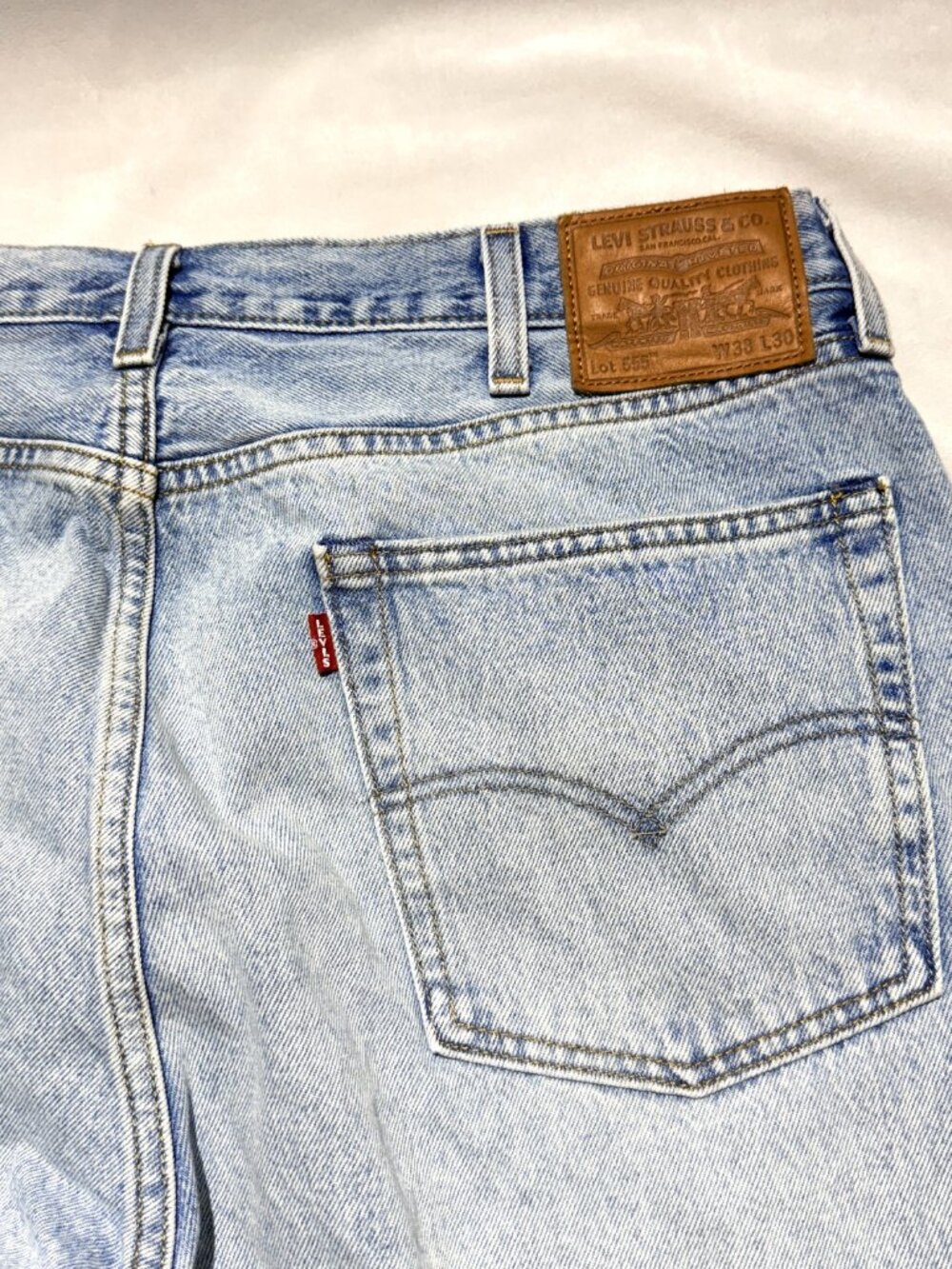 Levi's 550 Mens Jeans 38/30 Blue Capital "E" Jeans Leather Back Label